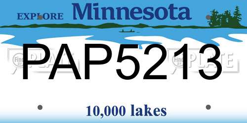 PAP5213 Minnesota License Plate