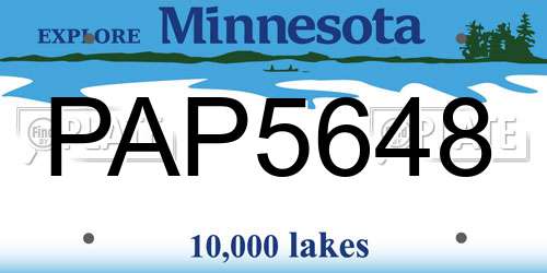 PAP5648 Minnesota License Plate