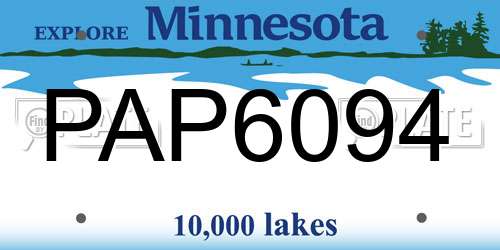 PAP6094 Minnesota License Plate