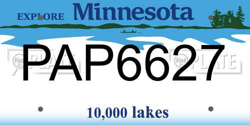 PAP6627 Minnesota License Plate