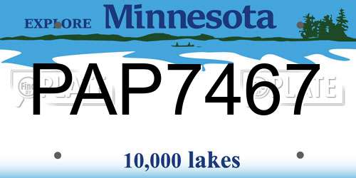 PAP7467 Minnesota License Plate