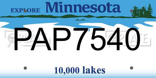 PAP7540 Minnesota License Plate
