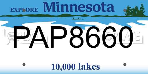 PAP8660 Minnesota License Plate
