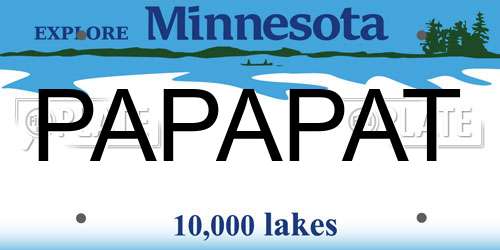 PAPAPAT Minnesota License Plate
