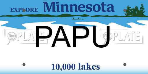 PAPU Minnesota License Plate