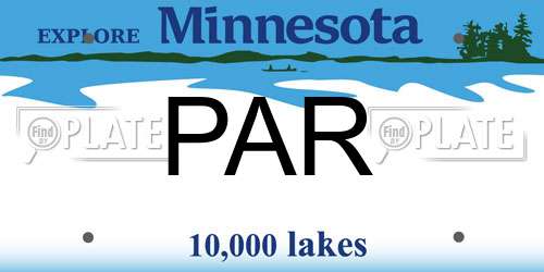 PAR Minnesota License Plate