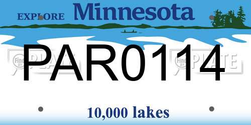 PAR0114 Minnesota License Plate