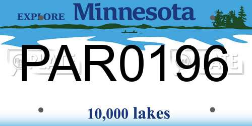 PAR0196 Minnesota License Plate