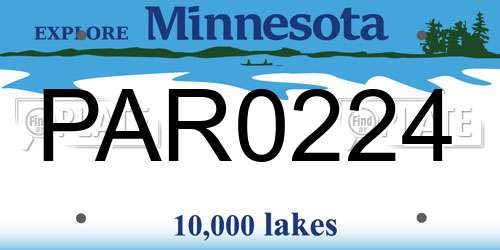 PAR0224 Minnesota License Plate