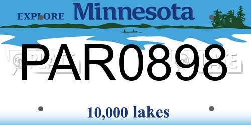 PAR0898 Minnesota License Plate