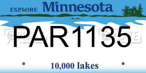 PAR1135 Minnesota License Plate