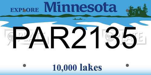 PAR2135 Minnesota License Plate