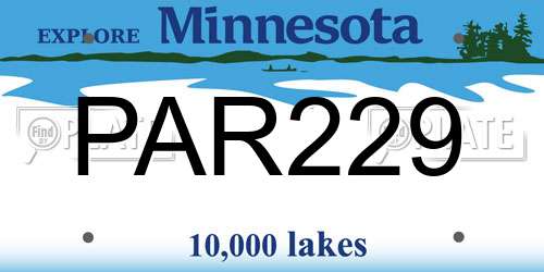 PAR229 Minnesota License Plate