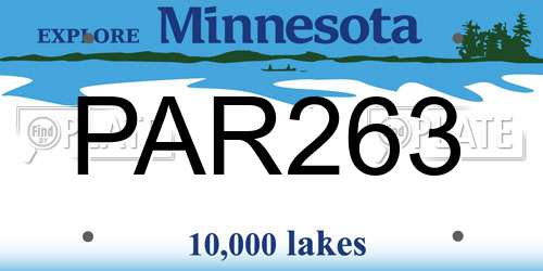 PAR263 Minnesota License Plate