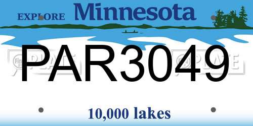 PAR3049 Minnesota License Plate