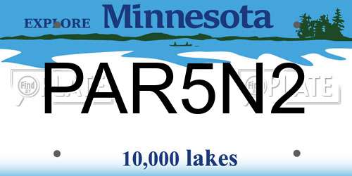 PAR5N2 Minnesota License Plate