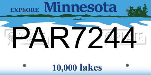 PAR7244 Minnesota License Plate