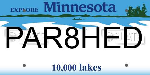 PAR8HED Minnesota License Plate