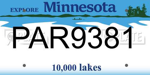 PAR9381 Minnesota License Plate