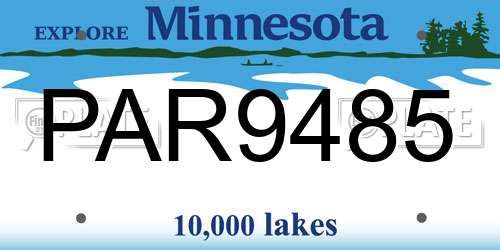 PAR9485 Minnesota License Plate