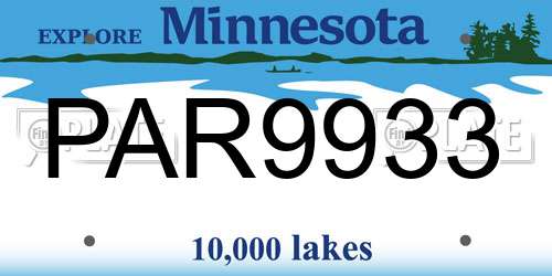 PAR9933 Minnesota License Plate