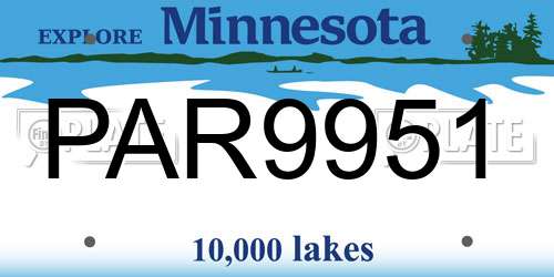 PAR9951 Minnesota License Plate