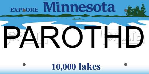 PAROTHD Minnesota License Plate