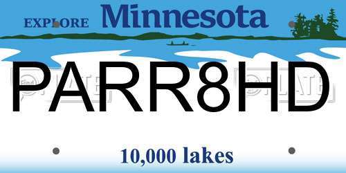 PARR8HD Minnesota License Plate
