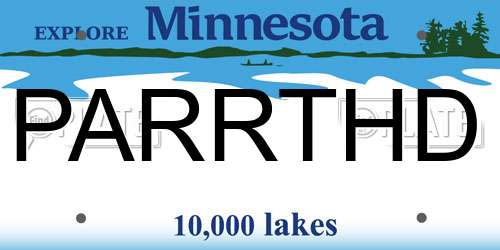 PARRTHD Minnesota License Plate