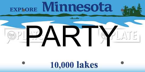 PARTY Minnesota License Plate