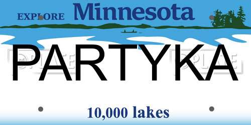 PARTYKA Minnesota License Plate
