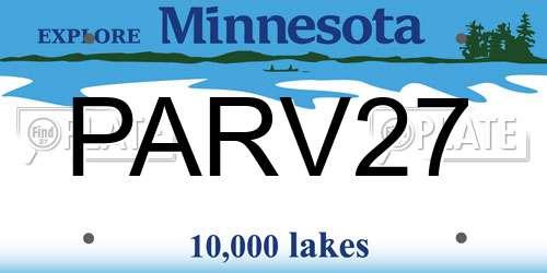 PARV27 Minnesota License Plate