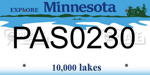 PAS0230 Minnesota License Plate