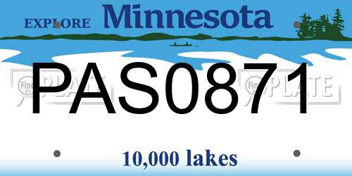 PAS0871 Minnesota License Plate