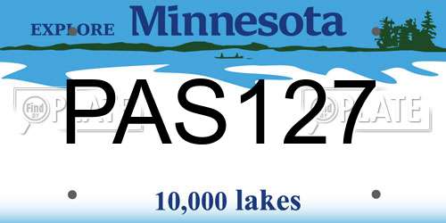 PAS127 Minnesota License Plate