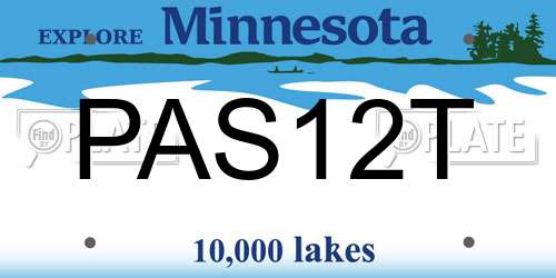 PAS12T Minnesota License Plate