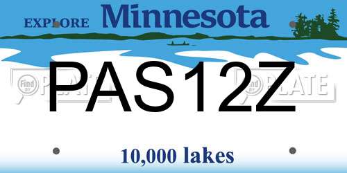 PAS12Z Minnesota License Plate