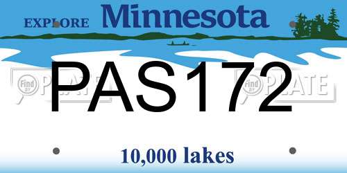 PAS172 Minnesota License Plate