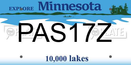 PAS17Z Minnesota License Plate