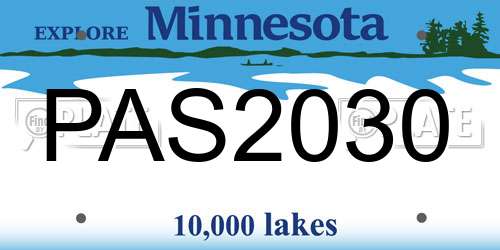 PAS2030 Minnesota License Plate