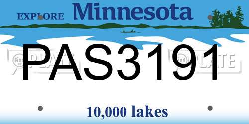 PAS3191 Minnesota License Plate