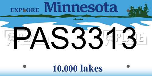 PAS3313 Minnesota License Plate