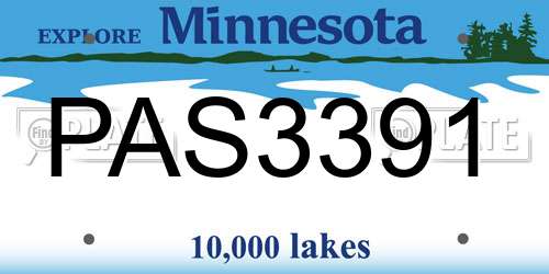 PAS3391 Minnesota License Plate