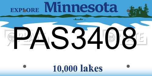 PAS3408 Minnesota License Plate