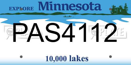 PAS4112 Minnesota License Plate
