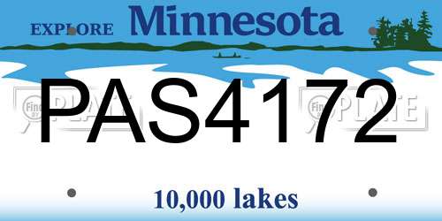 PAS4172 Minnesota License Plate