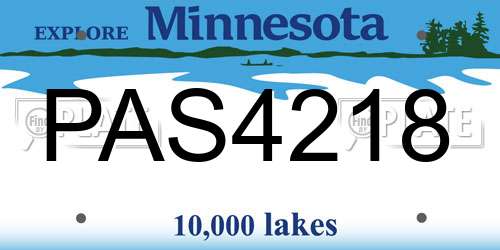 PAS4218 Minnesota License Plate