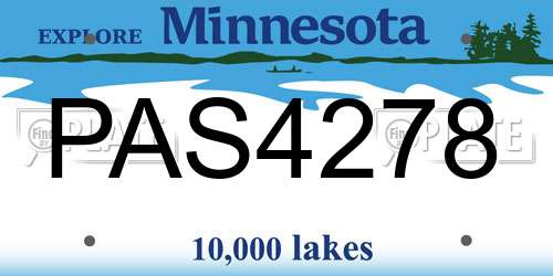PAS4278 Minnesota License Plate
