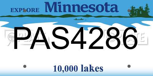 PAS4286 Minnesota License Plate