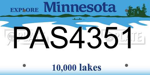 PAS4351 Minnesota License Plate